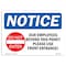 Signmission OSHA Notice Sign, 5" Height, 7" Width, Only Employees Beyond This Point! Sign With Symbol, Landscape OS-NS-D-57-L-16995 - alternate 1